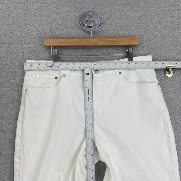 Chaps Jeans Womens 16 Plus White Capris 5 Pocket Style Casual Ladies Pants - Picture 5 of 12